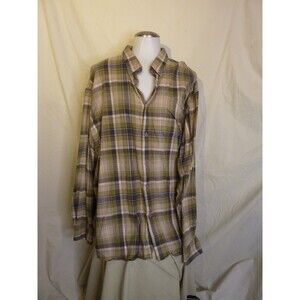 Cabela's Men's Flannel Checked Shirt-1 Pocket-Brown-2XL